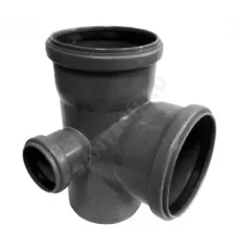 Крестовина НПВХ 2-плоскостная серая Дн 110х110х50х87гр б/нап правая в/к ТУ 6-49-33-92 Агригазполимер