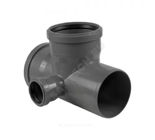 Крестовина НПВХ 2-плоскостная серая Дн 110х110х50х87гр б/нап правая в/к ТУ 6-49-33-92 Агригазполимер