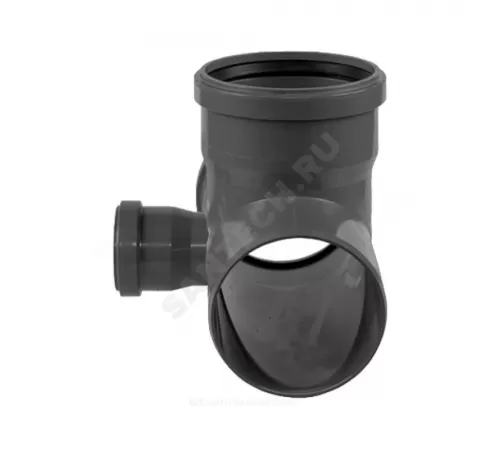 Крестовина НПВХ 2-плоскостная серая Дн 110х110х50х87гр б/нап правая в/к ТУ 6-49-33-92 Агригазполимер