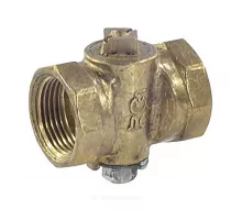 Кран конусный латунь газ 11б39бк Ду 25 Ру10 G1" ВР стандартопроходной Цветлит ZW30004