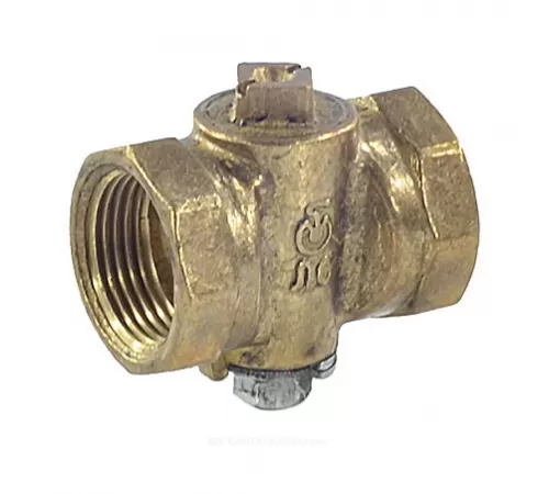 Кран конусный латунь газ 11б39бк Ду 25 Ру10 G1" ВР стандартопроходной Цветлит ZW30004