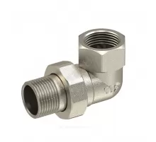 Соединитель латунь никель американка Ду 32 (1 1/4") угловой ВР/НР RTP (РосТурПласт) 25238