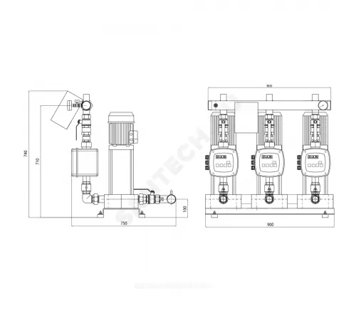 Установка повышения давления ACTIVE DRIVER 3 KVC A.D.30/80 T/N DAB 60122673