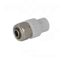 Ниппель PP-R комбинированный белый Дн 20х16 наруж пайка/обжим для PE-X/PE-RT труб VALFEX 10142016