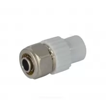 Ниппель PP-R комбинированный белый Дн 20х16 наруж пайка/обжим для PE-X/PE-RT труб VALFEX 10142016