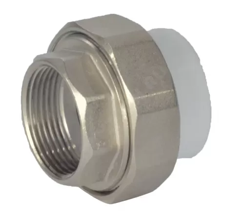 Муфта PP-R комбинированная разъемная белая Дн 25х3/4" ВР усиленная VALFEX 10157020У