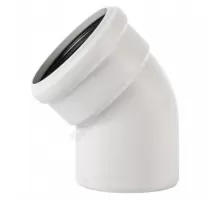 Отвод PP-MD бесшумная светло-серый Skolan Safe SKB Дн 135х45гр (DN125) б/нап в/к Ostendorf 336120