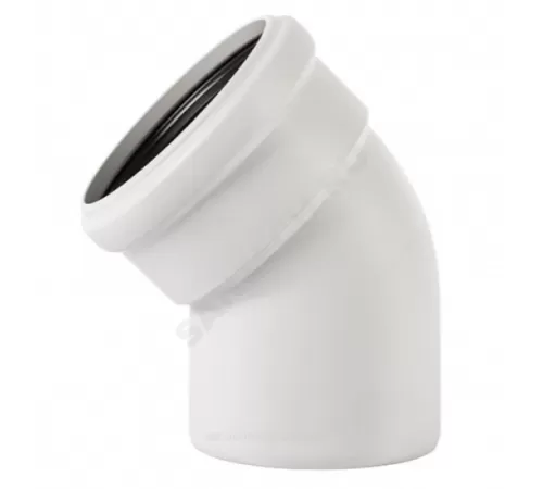 Отвод PP-MD бесшумная светло-серый Skolan Safe SKB Дн 135х45гр (DN125) б/нап в/к Ostendorf 336120