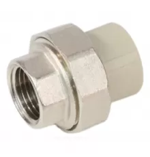 Муфта PP-R комбинированная разъемная серая Дн 20х1/2" ВР VALFEX 10155015Г