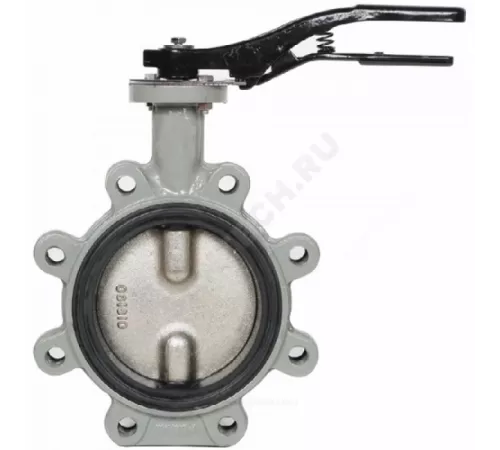 Затвор дисковый поворотный чугун R59FL Ду 65 Ру16 с резьб проушинами с рукояткой диск чугун манжета EPDM Giacomini R59FLX006