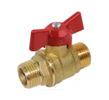 Кран шаровой латунь 11б27п7 Ду 15 Ру16 НР бабочка красная Цветлит ZW10067