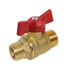 Кран шаровой латунь 11б27п7 Ду 15 Ру16 НР бабочка красная Цветлит ZW10067