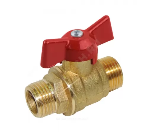 Кран шаровой латунь 11б27п7 Ду 15 Ру16 НР бабочка красная Цветлит ZW10067