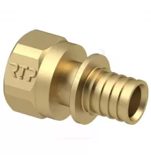 Муфта для PE-X/PE-RT труб аксиальная латунь Дн 16х1/2" ВР RTP (РосТурПласт) 28301
