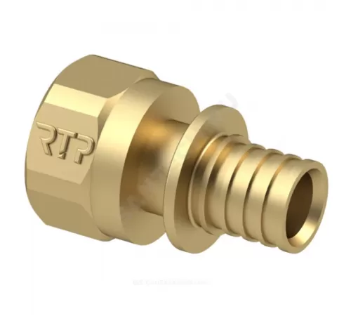 Муфта для PE-X/PE-RT труб аксиальная латунь Дн 16х1/2" ВР RTP (РосТурПласт) 28301