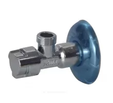 Кран латунь бытовой хром угловой G1/2" Ру10 НР маховик с отражателем Icma 90519AD07