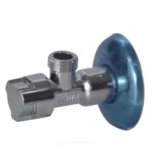 Кран латунь бытовой хром угловой G1/2" Ру10 НР маховик с отражателем Icma 90519AD07