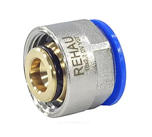 Евроконус для PE-X труб обжим латунь Дн 16х2,2х3/4" с накидной гайкой RAUTITAN flex Rehau 12663521003