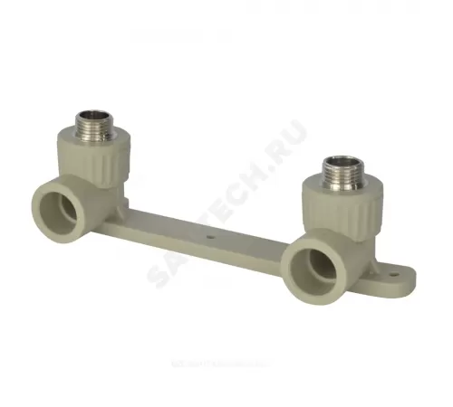 Планка PP-R монтажная серая Дн 25х1/2" НР под смеситель с водорозетками VALFEX 10124220Г