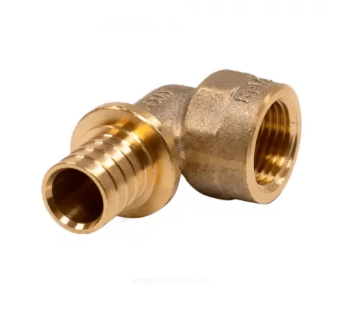 Угольник для PE-X труб аксиальный латунь Дн 20х1/2" ВР MX Рехау 11097121001