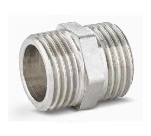 Ниппель латунь никель Ду 25 (1") НР LD LD.67.501.25