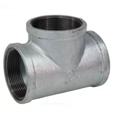 Тройник прямой чугун оц Ду 15 (1/2") ВР/ВР Fittex PLUS