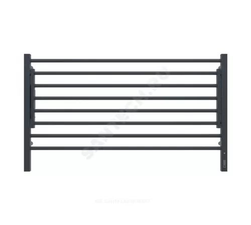 Полотенцесушитель электрический сталь Лесенка 273 Вт 1000х600мм 8П со встроенным диммером справа черный муар Горизонт Терминус 4670078543325