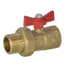Кран шаровой латунь ПРАКТИК 132 Ду 15 Ру16 ВР/"американка" бабочка красная ГАЛЛОП 103260