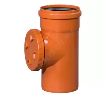 Ревизия НПВХ коричневая Дн 125 б/нап с круглой крышкой KGRE Ostendorf 221640