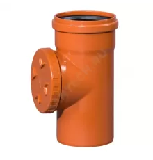 Ревизия НПВХ коричневая Дн 125 б/нап с круглой крышкой KGRE Ostendorf 221640