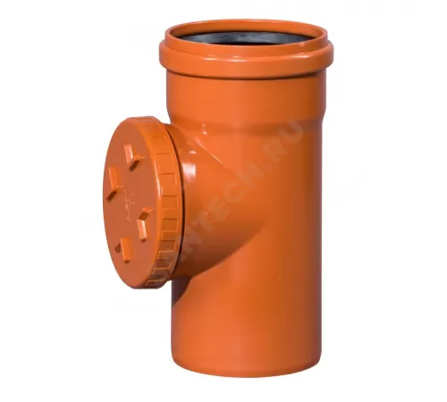 Ревизия НПВХ коричневая Дн 125 б/нап с круглой крышкой KGRE Ostendorf 221640