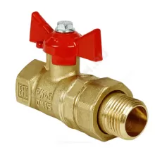 Кран шаровой латунь 11Б27фт1М Ду 20 Ру40 ВР/"американка" бабочка красная VALFEX VF.227.LB1.034.N/P59