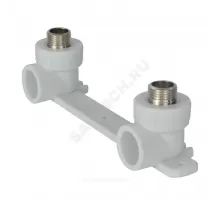 Планка PP-R монтажная белая Дн 20х1/2" НР под смеситель с водорозетками VALFEX 10123020