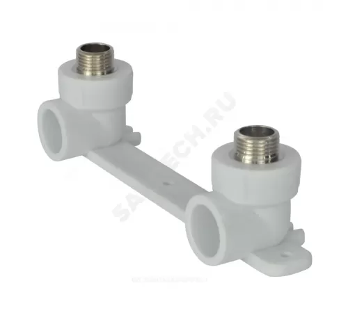 Планка PP-R монтажная белая Дн 20х1/2" НР под смеситель с водорозетками VALFEX 10123020