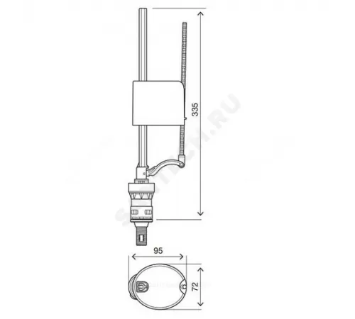 Арматура для бачка наливная Uni Bottom 1/2" нижнее подключение OLI 562162
