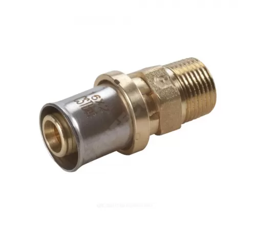 Муфта для МП/PE-X труб латунь пресс Дн 16х1/2" НР RM107 Giacomini RM107Y033