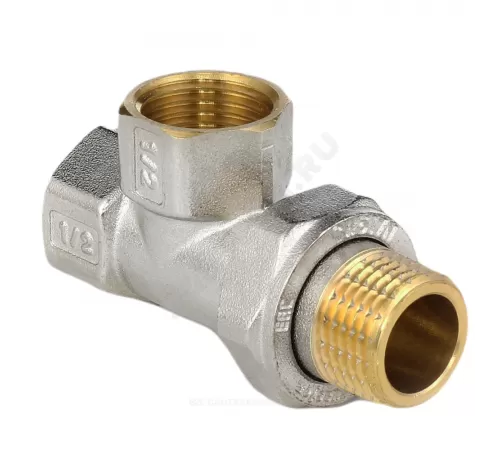 Тройник латунь никель Ду 15 (1/2") ВР/ВР/нак/гайка 9030 ГОСТ 32585-2013 Aquasfera 9030-01