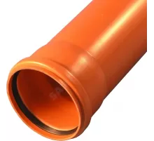 Труба НПВХ с раструбом коричневая Дн 200х3,9 б/нап L=2,0м в/к KGEM SN2 Ostendorf 223022