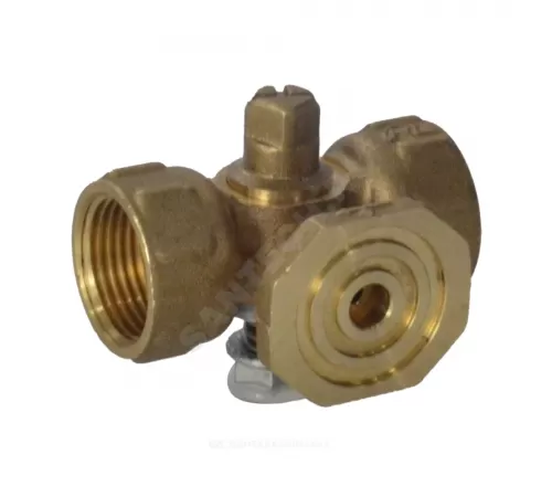 Кран для манометра 3-ходовой латунь 11б18бк(ф)2 Ду 15 Ру16 ВР G1/2" без рукоятки с фланцем Пензапромарматура 013011100