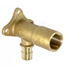 Водорозетка для PE-X труб радиальная латунь Дн 16х1/2" ВР L=70мм с фланцем РОС