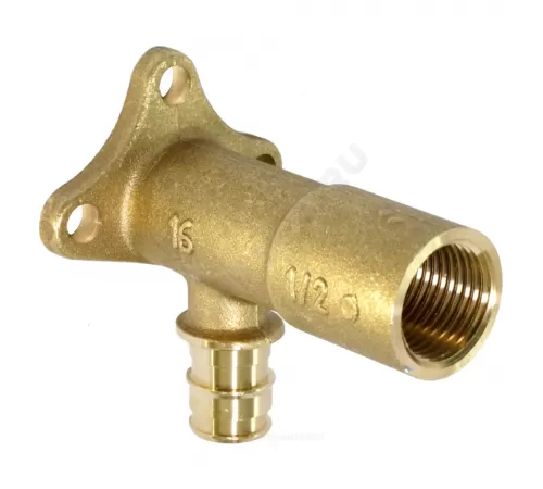 Водорозетка для PE-X труб радиальная латунь Дн 16х1/2" ВР L=45мм с фланцем РОС