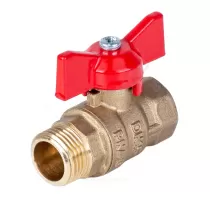 Кран шаровой латунь Стандарт Ду 20 Ру40 ВР/НР полнопроходной бабочка Dist 322Б