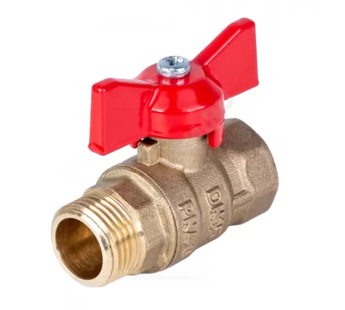 Кран шаровой латунь Стандарт Ду 20 Ру40 ВР/НР полнопроходной бабочка Dist 322Б