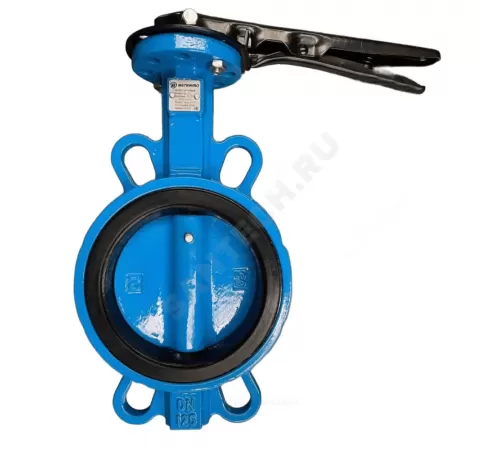 Затвор дисковый поворотный чугун Ду 80 Ру10/16 межфл с рукояткой диск чугун манжета EPDM Рус Benarmo .