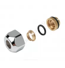 Соединитель латунь для медных труб хром глянцевый Дн 16х16 обжим/ВР с базой 16мм T178C Giacomini T178CX018