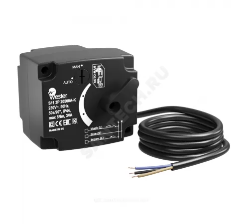 Электропривод 3-х точечный S11 3P 20500A-K 90° 50с 5Нм 230В Wester 0-04-0108