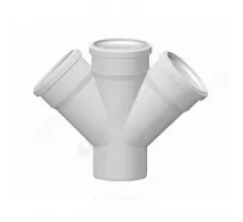 Крестовина PP-M 1-плоскостная бесшумная белая Дн 110х110х110х87гр б/нап в/к 2381072