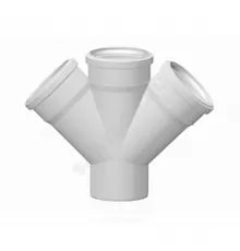 Крестовина PP-M 1-плоскостная бесшумная белая Дн 110х110х110х87гр б/нап в/к 2381072