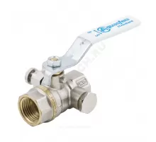 Кран шаровой латунь никель 1132 Standard Ду 15 Ру40 ВР рычаг белый с воздухоотводчиком Aquasfera 1132-01 .
