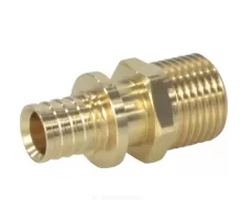 Муфта для PE-X труб аксиальная латунь Дн 16х3/4" НР РОС